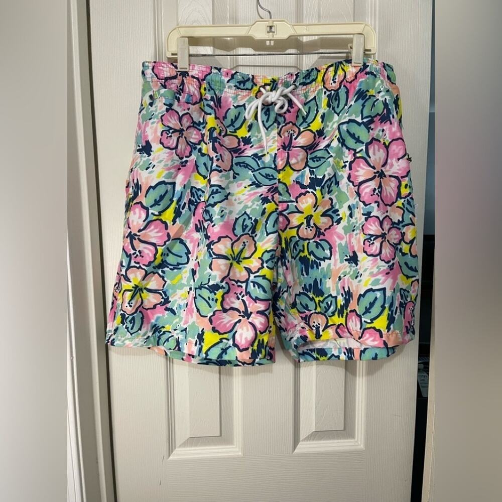 Free Planet Floral Pastel Men's Swim Trunks size 1X